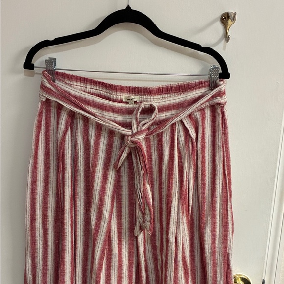 Max Studio Red and White Striped Midi Skirt in Sz L - Picture 4 of 9